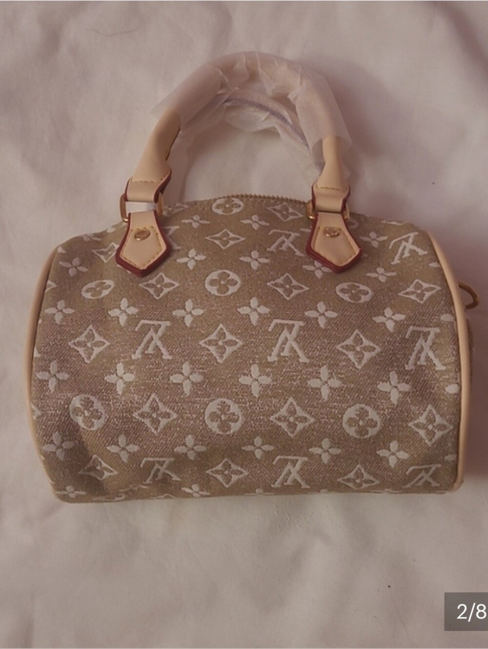Louis Vuitton Beige Monogram Mini Speedy with Cream Trim